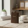 Faux Leather Engraved Wrapped Copper Hip Flask Set, thumbnail 2 of 5