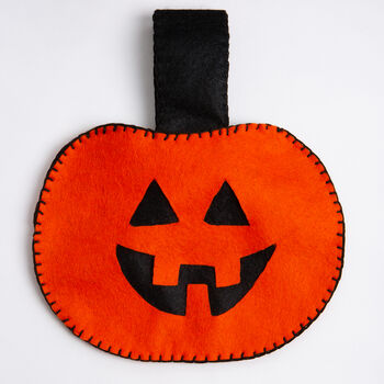 Felt Craft Kit Pumpkin Trick Or Treat Bag, 3 of 6