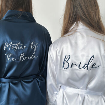 Navy Embroidered Bridesmaid Robes, 4 of 5