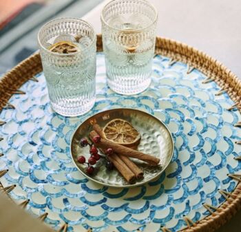 Boho Coastal Rattan Tray – Handmade Eco Friendly Home Decor, 3 of 5