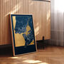 Personalised Map Print With Gold Leaf, thumbnail 6 of 8