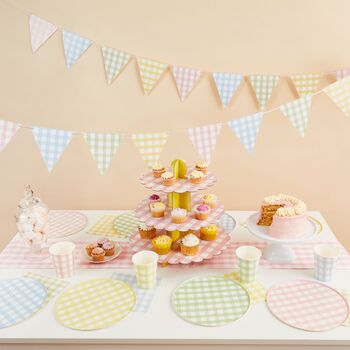 Pastel Gingham Party Cups, 4 of 9