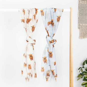 Highland Cow Print Scarf, 3 of 8