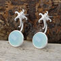 Aqua Chalcedony Sterling Silver Starfish Ear Jackets, thumbnail 3 of 6