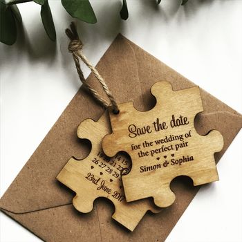 Jigsaw Wooden Save The Date, 4 of 4