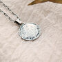 Men's Silver Organic Textured Personalised Disc Coin Pendant Necklace, thumbnail 4 of 5