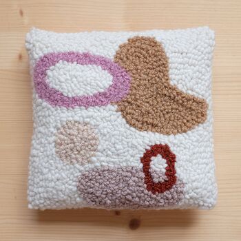 Handmade Abstract Pattern Punch Needle Cushion, 2 of 5