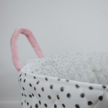 Personalised Black Spot Quilted Toy Bag, 2 of 4
