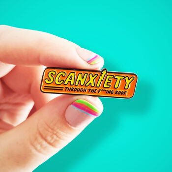 Scanxiety Enamel Pin Badge, 3 of 4