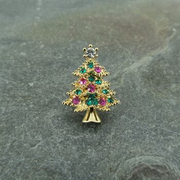 Christmas Tree Festive Lapel Pin Badge, 2 of 3