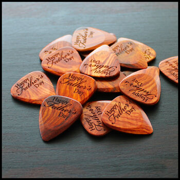 Happy Father's Day Exotic Timber Guitar Pick, 3 of 10