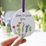 First Easter Floral Ceramic Egg Hanging Decoration, thumbnail 1 of 7