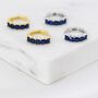 Minimalist Sapphire Blue Cz Huggie Hoop Earrings, thumbnail 4 of 11