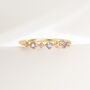 Pink Sapphire And Amethyst Stackable Half Eternity Band In Sterling Silver And Gold, thumbnail 3 of 12