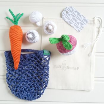 Crocheted Mini Shopping Bag And Vegetables, 4 of 9