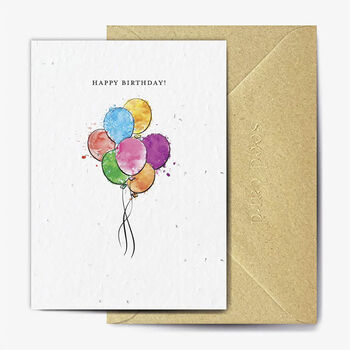 Happy Birthday Balloons Seed Embedded Card, 2 of 3