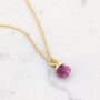 July Birthstone Necklace, Ruby, Gold Plated, thumbnail 4 of 6