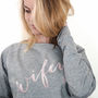 Personalised Wifey Slouch Jumper, thumbnail 1 of 11