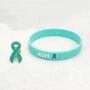 Teal Awareness Ribbon Bracelet Wristband, thumbnail 3 of 8