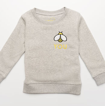 'Bee You' Embroidered Organic Children's Sweatshirt, 8 of 10