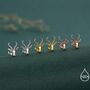 Sterling Silver Antelope / Deer Head Stud Earrings, thumbnail 4 of 12