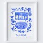 Algarve Blue Portuguese 'Azulejo' Painted Art Print, thumbnail 2 of 2