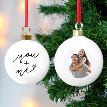 Personalised Me And You Photo Upload Bauble, 2 of 3