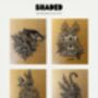 Shaded Tattoo Pointillism Diy Art Set Of Four, thumbnail 2 of 6