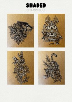 Shaded Tattoo Pointillism Diy Art Set Of Four, 2 of 6