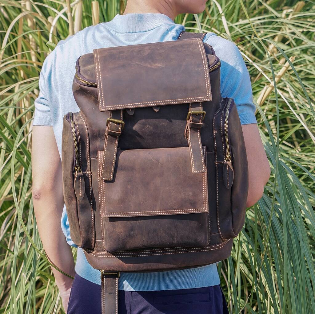 Worn Look Genuine Leather Backpack By Eazo | notonthehighstreet.com