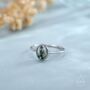Oval Cabochon Moss Agate Classic Single Stone In Sterling Silver, thumbnail 5 of 12