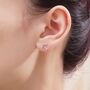 Mismatched Cz Bow And Arrow Stud Earrings In Sterling Silver, thumbnail 2 of 10