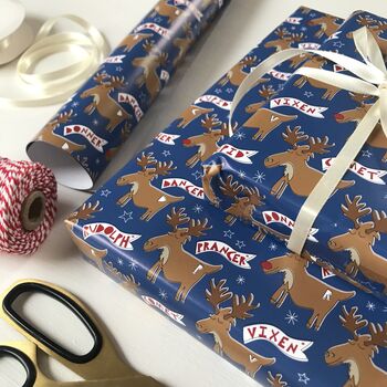 Rudolph And Reindeer Christmas Wrapping Paper, 6 of 10