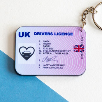 Personalised Driving Licence Anniversary Keyring, 3 of 3