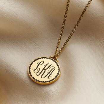 Personalised Monogrammed Scalloped Necklace, 7 of 7