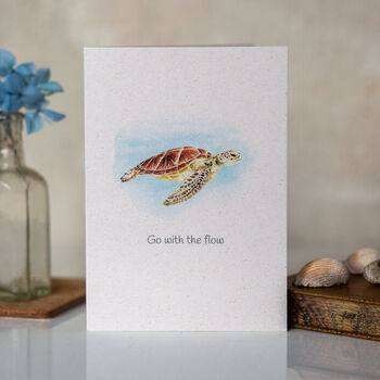 'Go With The Flow' Turtle Charity Card, 2 of 3