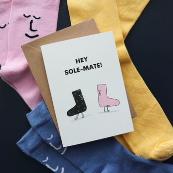 'Hey Sole Mate' Punny Best Friend Birthday Card, 2 of 5