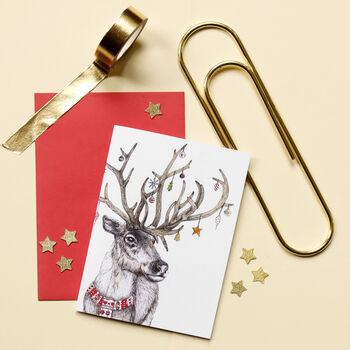 'Santa's Helper' Reindeer Christmas Card, 4 of 5