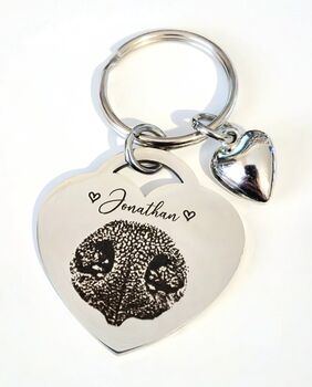 Dog Or Cat Nose Print Keyring. Personalised, 2 of 3