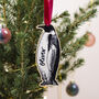 Personalised Wooden Penguin Christmas Decoration, thumbnail 1 of 6