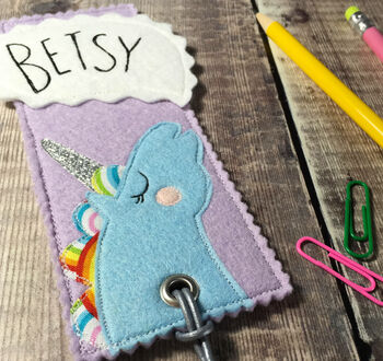 Personalised Happy Unicorn Name Bookmark For Children, 5 of 7