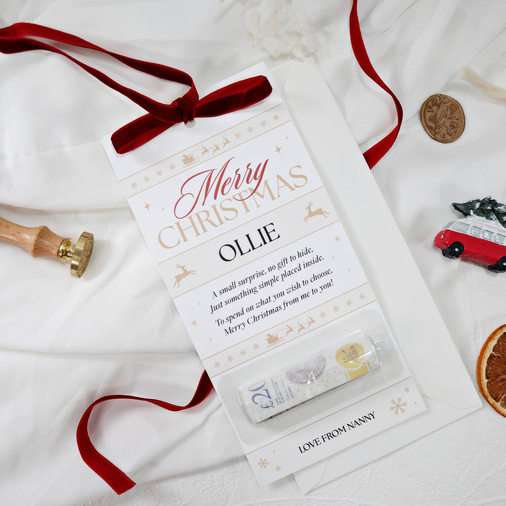Personalised Christmas Money Cash Gift Holder, 1 of 8