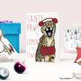 Caroling Cats Santa Paws Christmas Card, thumbnail 1 of 4