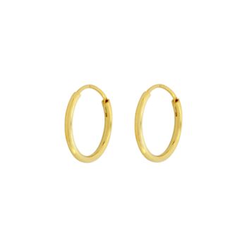 Mens Gold Plated Thin 13mm Hoop Earrings Mens Earrings, 9 of 9