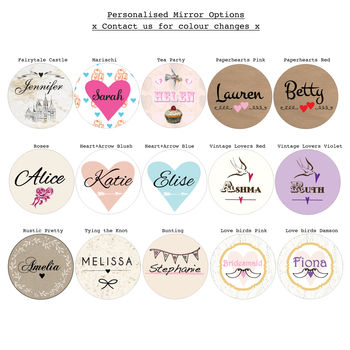Personalised Pocket Mirror Multi Design Choices, 7 of 10