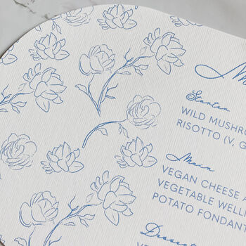 Blue Floral Wedding Menu, 4 of 4