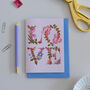 Wedding Love Card Painted Flowers, thumbnail 4 of 4