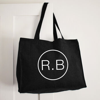 Minimal Print Initials Oversized Beach And Shopping Bag, 2 of 5