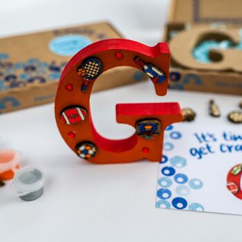 Personalised Paint Your Own Sport Wooden Letter, 2 of 6