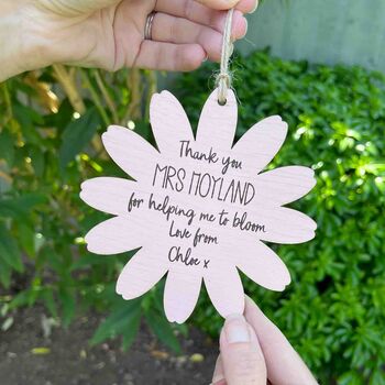 Personalised Thank You Teacher Gift Bloom Flower Sign, 4 of 5